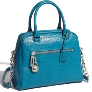 Michael Kors Joan Leather Turquoise Satchel